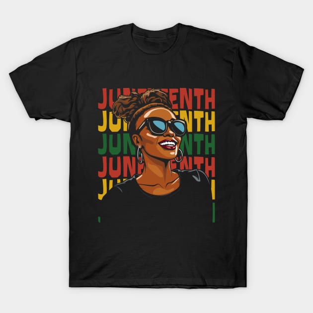 Black History Juneteenth Art for Men, Women, Girls T-Shirt by Apocatnipse Meow